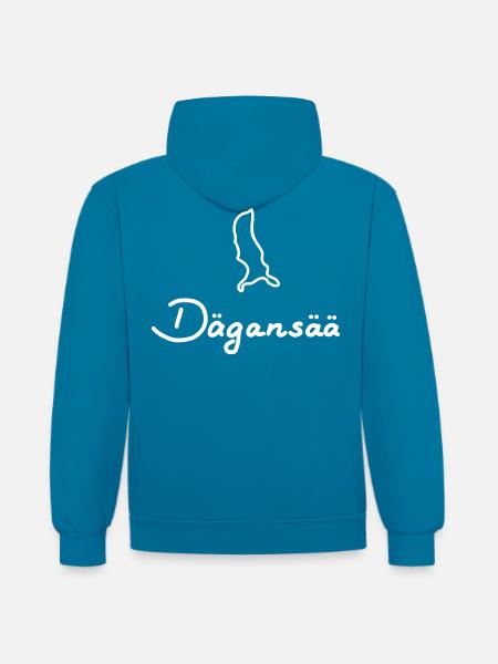 Da-Dägansää - Kontrast-Hoodie - Pfauenblau/Grau meliert