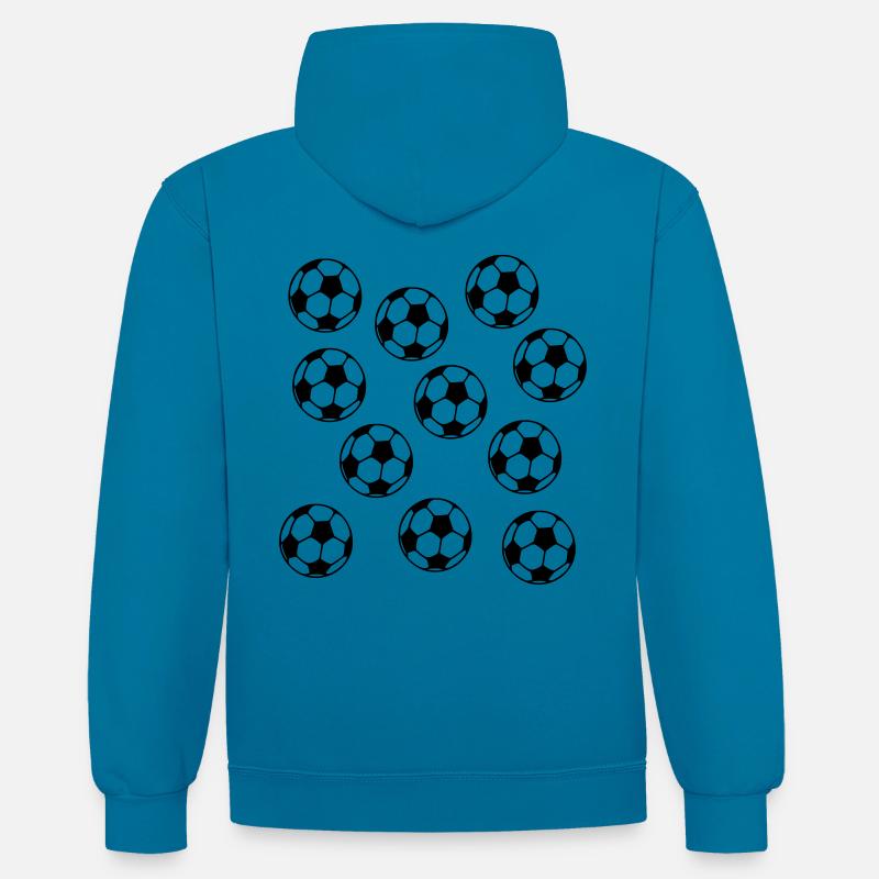 Soccer - Contrast hoodie - peacock blue/heather grey