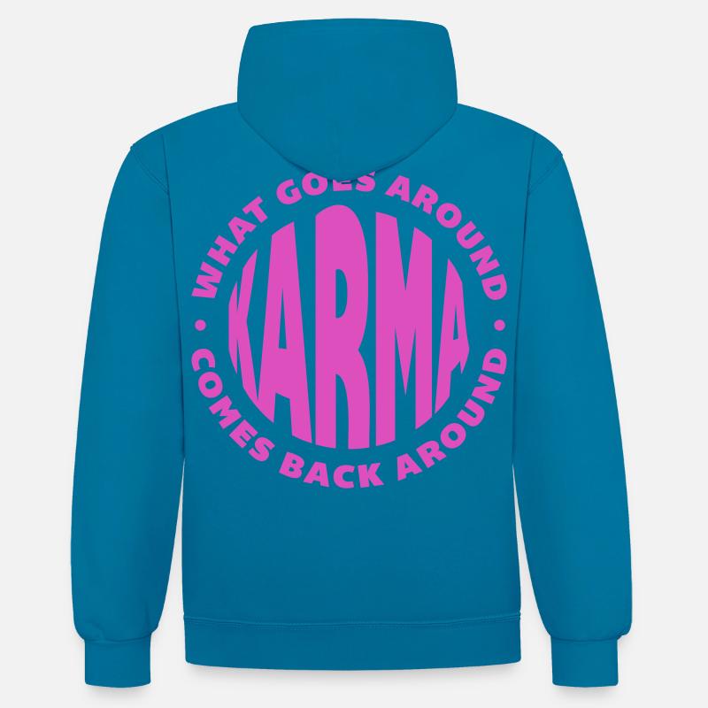 karma - Contrast hoodie - peacock blue/heather grey