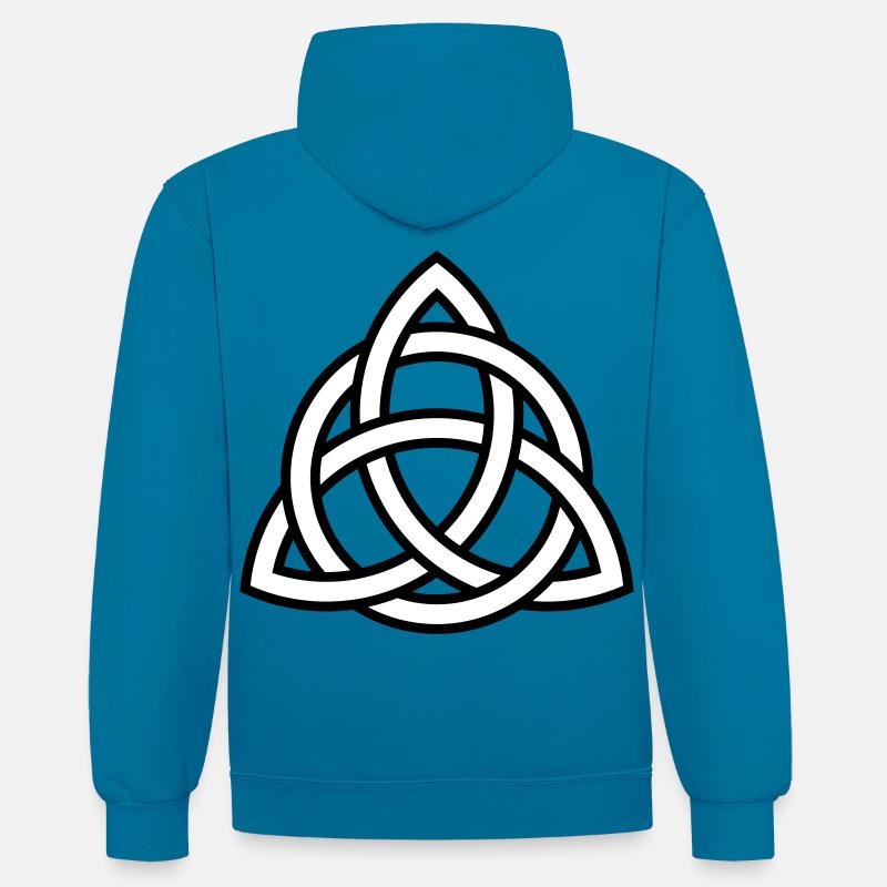 Celtic knot | Gift idea | Symbol - Contrast hoodie - peacock blue/heather grey