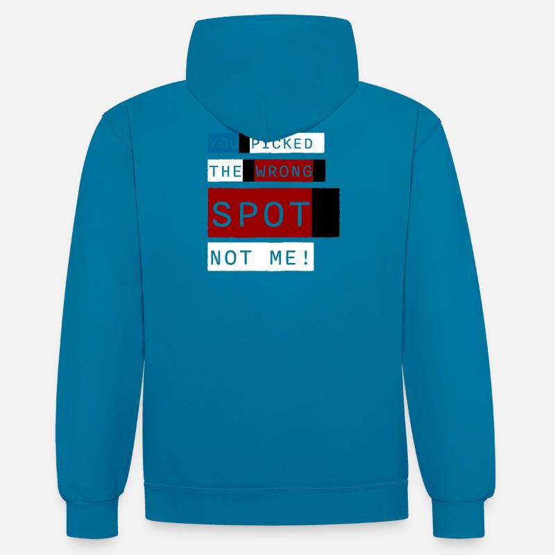 Wrong Spot – Édition Concert - Sweat à capuche contrasté - bleu paon/gris chiné