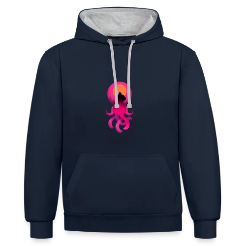 Octo-Chat Fantastique - Sweat à capuche contrasté