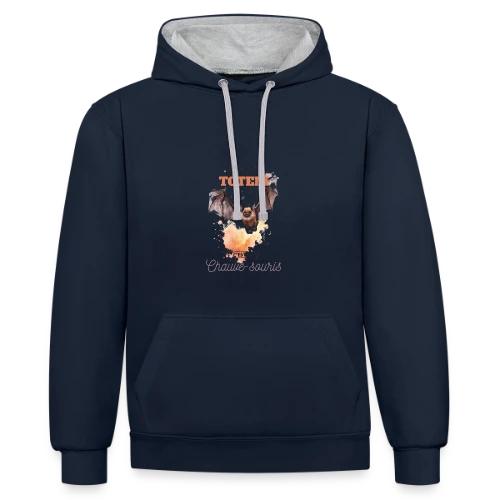Chauve-souris Mon Animal Totem - Sweat à capuche contrasté