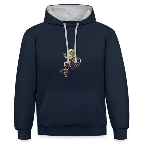 Grenouille BMX : Le Rider des Marais - Sweat à capuche contrasté