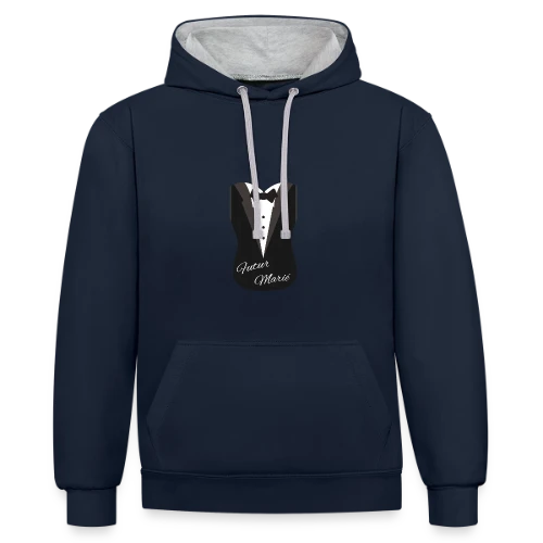 T-shirt EVG : Le Futur Marié - Humour Garanti ! - Sweat à capuche contrasté
