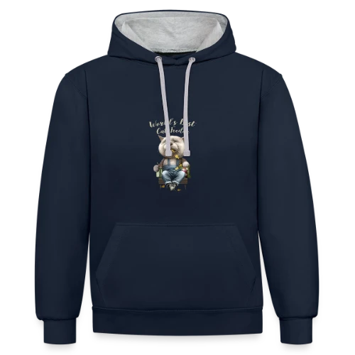 Meilleur Nourrisseur de Chats - Sweat à capuche contrasté