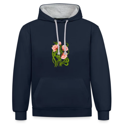 Éclat Floral - Sweat à capuche contrasté