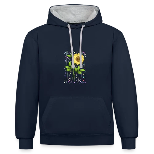 Éclat Floral - Sweat à capuche contrasté