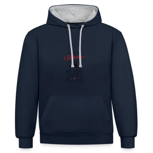 Mamie Motarde Super Cool - Sweat à capuche contrasté