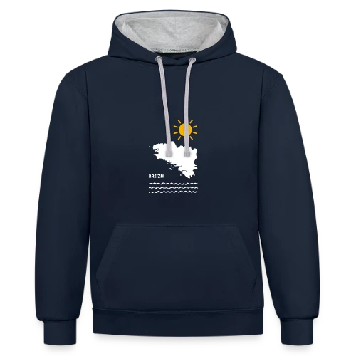 Breizh Soleil Mer - Sweat à capuche contrasté