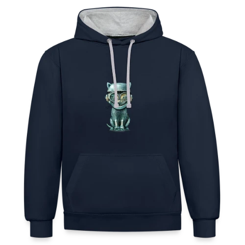 Chat Malin : Curiosité Féline - Sweat à capuche contrasté