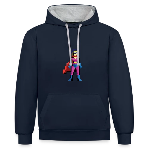 Super-Héroïne Pixel Anna - Sweat à capuche contrasté