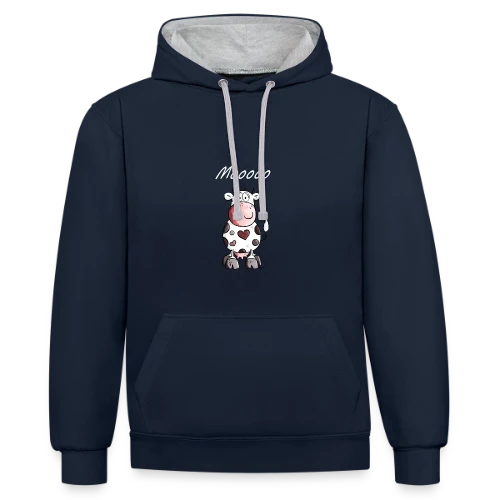 Mooo la Vache Rigolote - Sweat à capuche contrasté