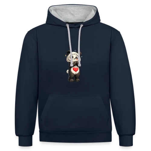 Panda en Combinaison Stylée - Sweat à capuche contrasté
