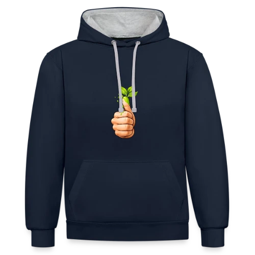 Le Pouce Vert - Sweat à capuche contrasté