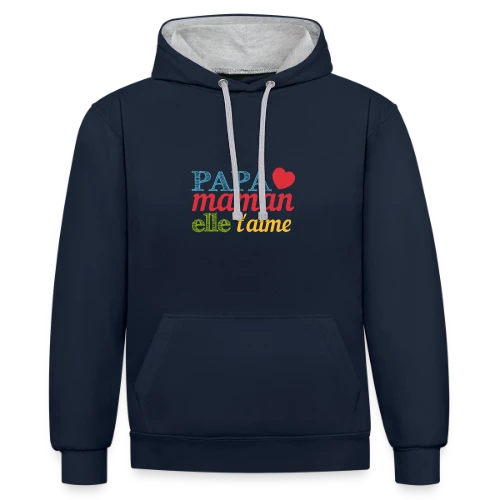 Bébé t'aime : Le message d'amour pour ma moitié - Sweat à capuche contrasté