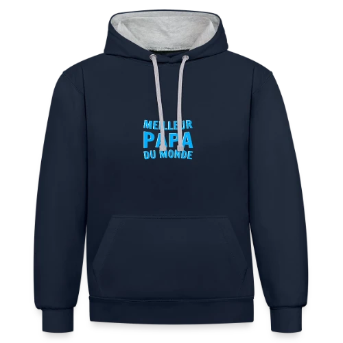 T-shirt "Meilleur Papa du Monde" - Sweat à capuche contrasté