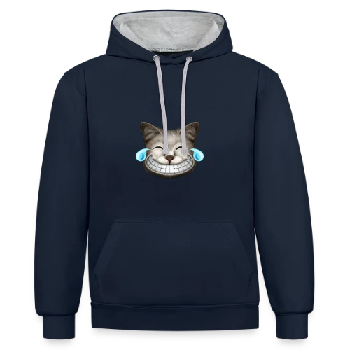 Chat Hilarant Explosion Rires - Sweat à capuche contrasté