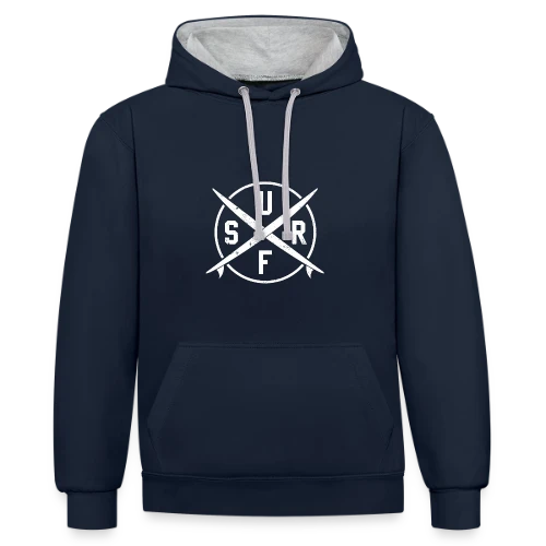 T-shirt Surfen | L'Essence de la Glisse - Sweat à capuche contrasté