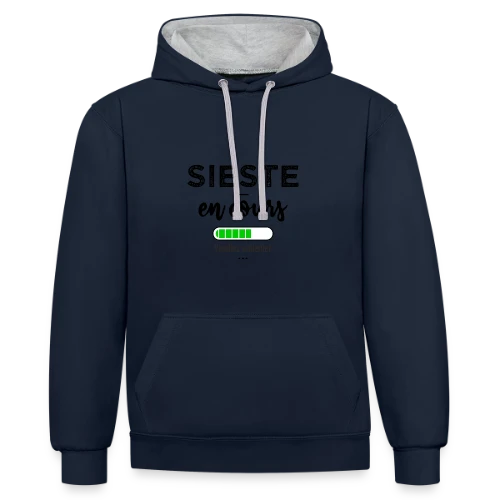 Sieste en cours, ne pas déranger ! - Sweat à capuche contrasté