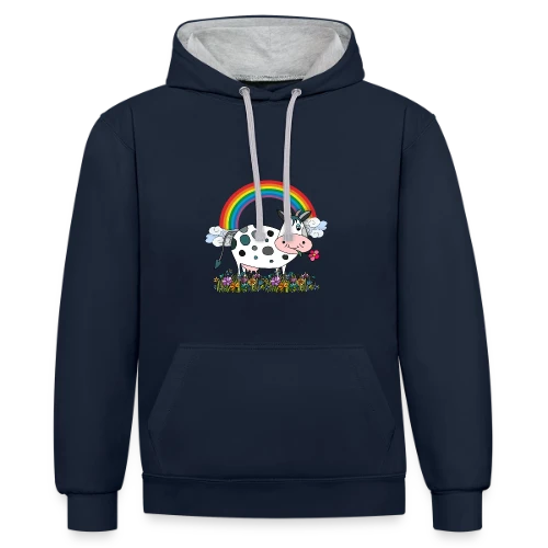 La Vache Coquette - Sweat à capuche contrasté