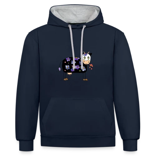 La Vache Rigolote - Sweat à capuche contrasté