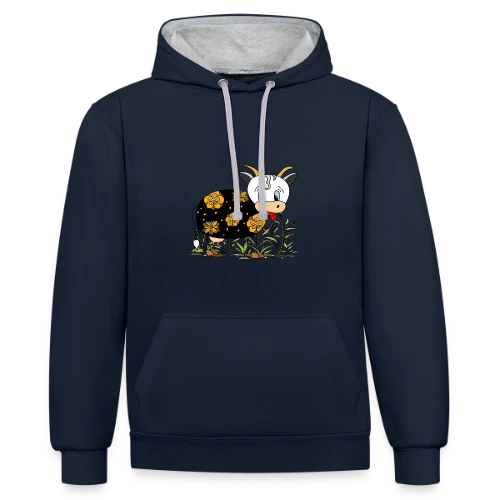 La Vache Joyeuse - Sweat à capuche contrasté