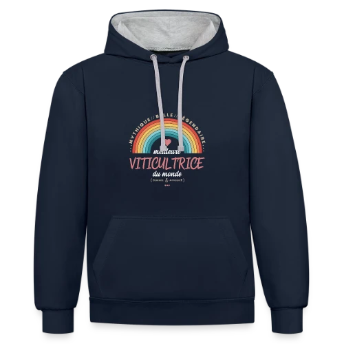 Meilleure Viticultrice du Monde - Sweat à capuche contrasté