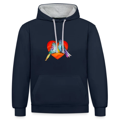 Envol Poétique des Oiseaux - Sweat à capuche contrasté