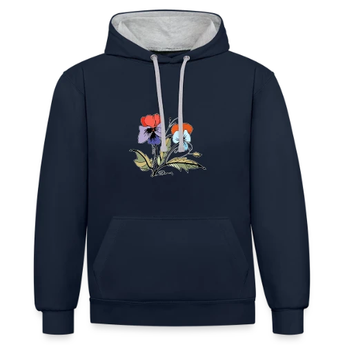 Éclat Floral - Sweat à capuche contrasté