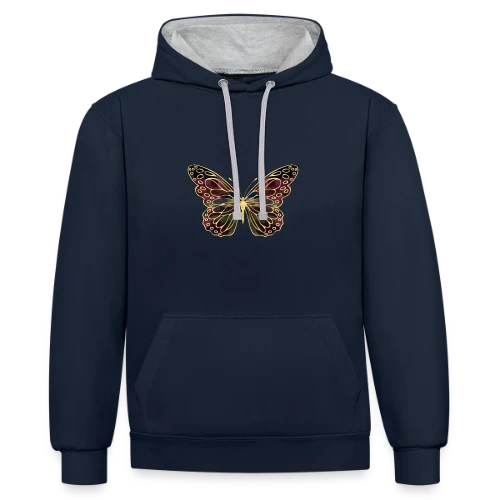 Papillon Aérien - Sweat à capuche contrasté