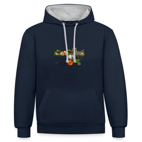 Passion Tracteur - Sweat à capuche contrasté