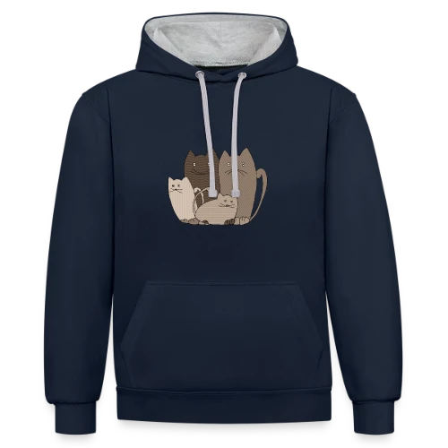 Le Chat Mignon - Sweat à capuche contrasté
