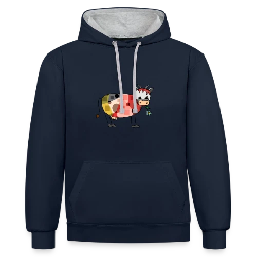 La Vache Rigolote - Sweat à capuche contrasté