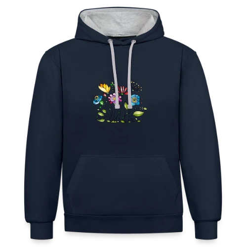 Douceur Florale - Sweat à capuche contrasté