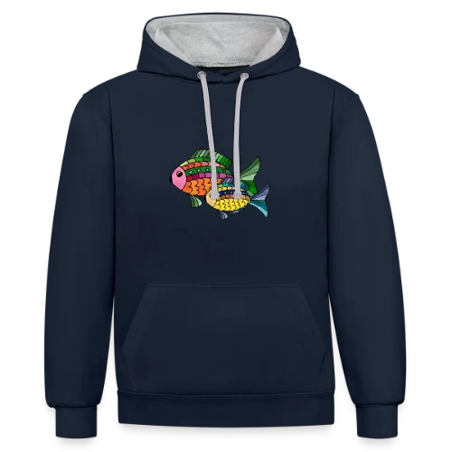 Passion Pêcheur - Sweat à capuche contrasté