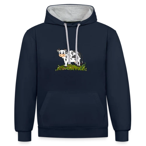 La Vache Stylée - Sweat à capuche contrasté