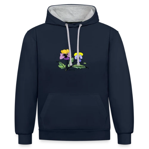 Éclat Floral - Sweat à capuche contrasté