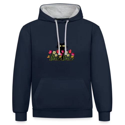 L'Esprit Félin - Sweat à capuche contrasté