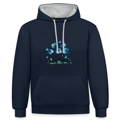 Harmonie Florale - Sweat à capuche contrasté