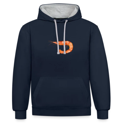 Crevette Rose Scampi Style Croquis - Sweat à capuche contrasté