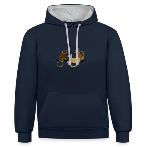 L'Amour des Chats - Sweat à capuche contrasté