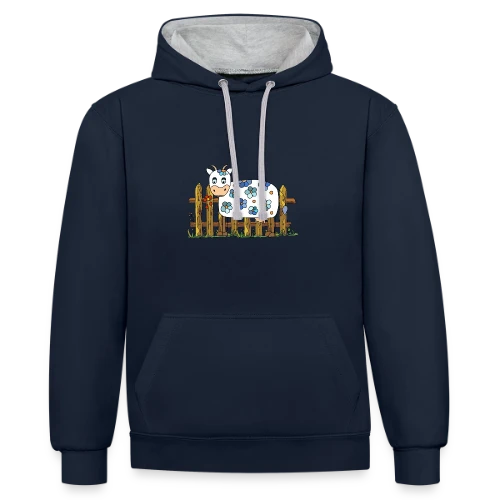 La Vache Rigolote - Sweat à capuche contrasté