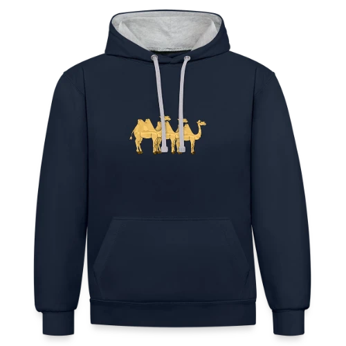 Chameau du Désert Stylé - Sweat à capuche contrasté