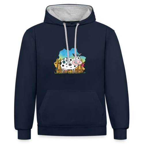 La Vache Rigolote - Sweat à capuche contrasté