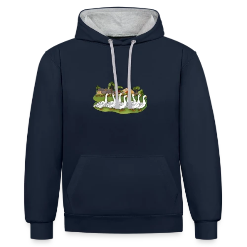 L'Oie Élégante - Sweat à capuche contrasté