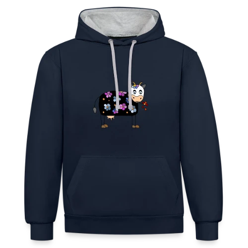 La Vache Rigolote - Sweat à capuche contrasté