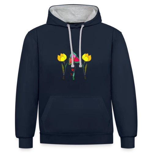 Jardin Fleuri Délicat - Sweat à capuche contrasté