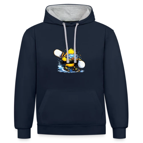T-shirt Snowboardeur Déglingué - Sweat à capuche contrasté
