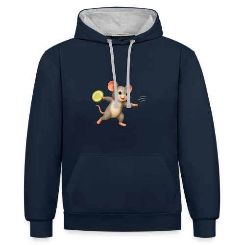La Souris Frisbee et la Tranche de Concombre - Sweat à capuche contrasté